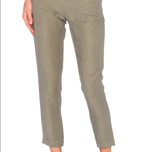 Joie Pants - Joie Enna Linen Blend Fringe Ankle Pant